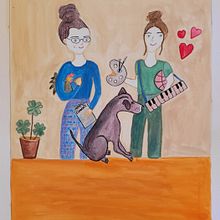 My project for course: Playful Illustration with Watercolor & Colored Pencils. Traditional illustration, Painting, Watercolor Painting, Portrait Drawing, and Colored Pencil Drawing project by limor - 11.02.2023