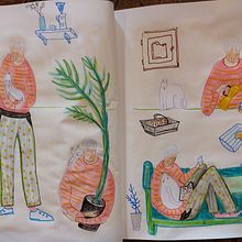 Mon projet du cours : Création de personnages à partir de dessins d’observation. Traditional illustration, Character Design, Drawing, and Sketchbook project by Martine Latare - 11.03.2023