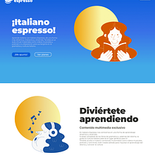 Landing Page de Italiano Espresso - Curso de Diseño Web con Figma. Un projet de UX / UI, Webdesign, Conception mobile, Conception numérique, Conception d'applications , et Conception de produits numériques de Luana Bonella - 04.11.2023