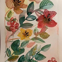 Mein Abschlussprojekt für den Kurs: Blumenkompositionen mit Aquarell: Verbinde dich mit der Natur. Projekt z dziedziny Trad, c, jna ilustracja,  Malarstwo, Malowanie akwarelą, R i sunek botaniczn użytkownika anl tan - 05.11.2023