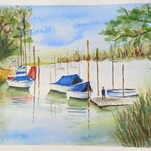 My project for course: Watercolor Techniques for Painting Seascapes. Painting, Watercolor Painting, and Naturalistic Illustration project by egd - 11.06.2023