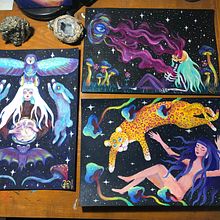 Mi proyecto del curso: Ilustración con acrílico: crea universos mágicos. Traditional illustration, Painting, Creativit, Acr, and lic Painting project by Mariana Lopez - 11.06.2023