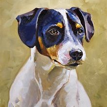 My project for course: Realistic Pet Portraits with Oil Painting. Un proyecto de Bellas Artes, Pintura, Pintura al óleo e Ilustración naturalista				 de elliot - 06.11.2023