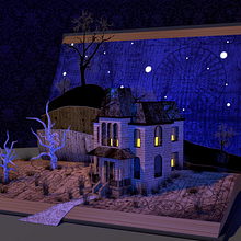 The Haunted Pop-up Book. Un proyecto de 3D, Modelado 3D, Stor, telling y Diseño 3D de Mitchell Harper - 06.11.2023