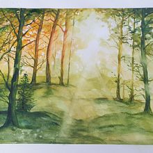 Mijn project van de cursus: Schilder dromerige aquarellandschappen met licht. Painting, and Watercolor Painting project by Anneke Strootman - 11.07.2023