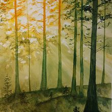 My project for course: Dreamy Watercolor Landscapes: Paint with Light. Projekt z dziedziny  Malarstwo i Malowanie akwarelą użytkownika Ellen - 05.11.2023