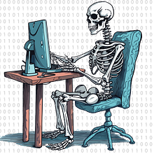 Computer skeletons. Design, Graphic Design, Digital Design, and Textile Design project by Zafiro Carrasco - 10.12.2023