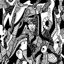 Abstract Wave of Thoughts (AWOT Pen and Ink Art Series). Drawing, Artistic Drawing, Art Direction, Arts, Crafts, and Fine Arts project by Kenal Louis - 12.28.2015