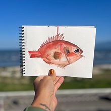 Meu projeto do curso: Ilustração de universos marinhos em aquarelas. Traditional illustration, Painting, Watercolor Painting, and Naturalistic Illustration project by contato_anatrevisan - 11.08.2023