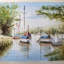 My project for course: Watercolor Techniques for Painting Seascapes. Un proyecto de Pintura, Pintura a la acuarela e Ilustración naturalista				 de alorente22 - 09.11.2023