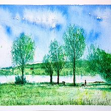 Mein Abschlussprojekt für den Kurs: Natürliche Aquarelllandschaften. Fine Arts, Painting, and Watercolor Painting project by Ulrich Ludwig - 11.09.2023