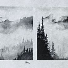 Morning Mist. Painting, and Watercolor Painting project by fhacken - 11.04.2023