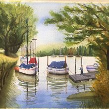 Il mio progetto del corso: Pittura di paesaggi marini ad acquerello Ein Projekt aus dem Bereich Malerei, Aquarellmalerei und Naturalistische Illustration von Adele - 11.11.2023