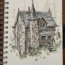 My project for course: Expressive Architectural Sketching with Colored Markers. Un progetto di Bozzetti, Disegno, Illustrazione architettonica, Sketchbook e Illustrazione con inchiostro di Jessica - 04.11.2023