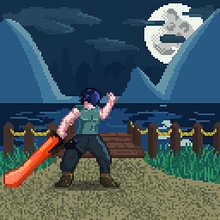 Mi proyecto del curso: Ilustracion Alahros (Entrenamiento Espadachin). Projekt z dziedziny Projektowanie postaci, Gr, komputerowe, Pixel art, Projektowanie gier komputerow i ch użytkownika Daniel Alejandro Ahumada Linares - 12.11.2023