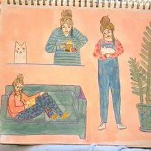 Mon projet du cours : Création de personnages à partir de dessins d’observation. Traditional illustration, Character Design, Drawing, and Sketchbook project by rutichloe - 11.12.2023