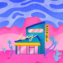Roxy Hotel. Un proyecto de Ilustración tradicional, Diseño, Cómic, Caligrafía, Lettering, Diseño de carteles, Bellas Artes y Dirección de arte de Rodrigo Luxon - 13.11.2023