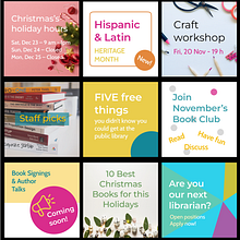 Graphic Design for Beginners: Ig posts to engage public library members. Un progetto di Design, Br, ing, Br, identit, Graphic design, Tipografia, Design di loghi e Design tipografico di Lucuma - 14.11.2023