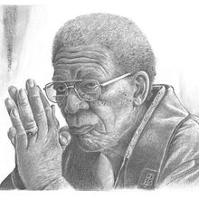 Mi proyecto del curso: Retrato realista con lápiz de grafito: Morgan Freeman. Traditional illustration, Fine Arts, Sketching, Pencil Drawing, Drawing, Portrait Drawing, Realistic Drawing, Artistic Drawing, and Figure Drawing project by Jorge Bernard - 11.09.2023