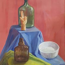 Bodegón de la manito. Un proyecto de Pintura de Diego Hinostroza Mostacero - 16.11.2023