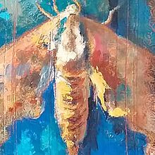 Falena Blu. Traditional illustration, Painting, Accessor, Design, and Drawing project by Francesca Marina Costa - 11.16.2023