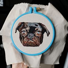 My project for course: Lively Pet Portraits: Fur Embroidery Techniques. Un proyecto de Bordado de Tânia Carvalho - 16.11.2023