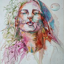 My project for course: Experimental Portraiture with Ink, Tea and Alcohol. Projekt z dziedziny  Sztuki piękne,  Malarstwo,  R, sunek,  R i sunek atramentem użytkownika Irina Tileva - 16.11.2023