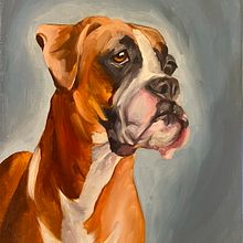 My project for course: Realistic Pet Portraits with Oil Painting. Fine Arts, Painting, Oil Painting, and Naturalistic Illustration project by zoeybaloey - 11.16.2023