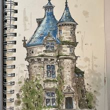 Expressive Architectural Sketching with Colored Markers. Un progetto di Illustrazione tradizionale, Belle arti, Bozzetti, Disegno, Gestione di un portfolio, Disegno artistico, Illustrazione infantile e Illustrazione architettonica di Jessica - 15.11.2023