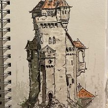 Expressive Architectural Sketching with Colored Markers. Un progetto di Illustrazione tradizionale, Belle arti, Bozzetti, Disegno, Gestione di un portfolio, Disegno artistico, Illustrazione infantile e Illustrazione architettonica di Jessica - 14.11.2023