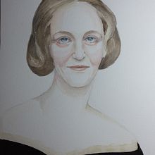Mary Schelley.. Pintura em aquarela, e Desenho de retrato projeto de Ana Maria Aranda - 17.11.2023