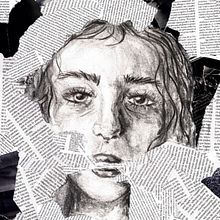"Mirades" 7é treball | Prova de collage i carbonet - TEG . Colaj și Desen de portret de Meritxell Esteve Avileo - 11.19.2023