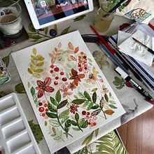 My project for course: Artistic Floral Watercolor: Connect with Nature. Un progetto di Illustrazione tradizionale, Pittura, Pittura ad acquerello e Illustrazione botanica di Lucie Barthélémy - 21.11.2023
