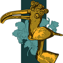 Pajaro Zinu - Figura precolombina. Un progetto di Illustrazione tradizionale, Illustrazione vettoriale, Illustrazione digitale, Illustrazione botanica e Illustrazione naturalistica di Andrés Leonardo Alvis Ascencio - 20.11.2023
