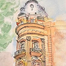 My project for course: Architectural Sketching with Watercolor and Ink. Sketching, Drawing, Watercolor Painting, Architectural Illustration, Sketchbook & Ink Illustration project by Joran van Liempt - 11.22.2023