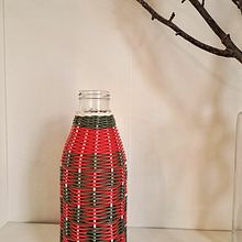 Mi proyecto del curso: Cestería: botellas forradas con cables de colores. Accessor, Design, Arts, Crafts, Decoration, Fiber Arts, Upc, cling, and Weaving project by pgpoyato - 11.23.2023