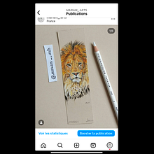 Lion aux crayons de couleurs. Desenho com lápis de cor, Desenho, e Desenho realista projeto de Mariam MOUMENI - 11.03.2021