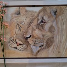 cariño leonino. Watercolor Painting, and Painting project by irychenserna - 11.23.2023