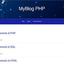 MyBlog PHP. Un progetto di Programmazione, Informatica e Web development di Federico Fiaschi - 24.11.2023