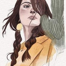 Mi proyecto del curso: Retrato ilustrado con Procreate. Projekt z dziedziny Trad, c, jna ilustracja, Grafika wektorowa, Ilustracja c, frowa i Portret użytkownika Noelia Madueño - 24.12.2023
