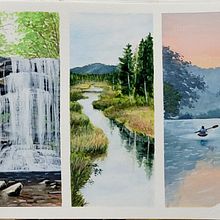 My project for course: Painting Atmospheric Landscapes with Gouache. Un proyecto de Ilustración tradicional, Pintura y Pintura gouache de vera1018 - 25.11.2023
