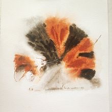 samples of my past works (a cat is a copy of another artist work, others are mine).  . Pictură în acuarelă și Desen de Nataliya Dubikova - 11.25.2023