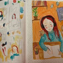 Mein Abschlussprojekt für den Kurs: Das Skizzenbuch als Erkundungsreise: Finde deinen Zeichenstil. Projekt z dziedziny Trad, c, jna ilustracja, Sketching, Kreat, wność,  R, sunek, Malowanie akwarelą i Sketchbook użytkownika Villy Takeva - 22.11.2023
