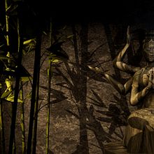 bamboo temple at night. Un proyecto de 3D de Samuel Mba - 07.05.2023