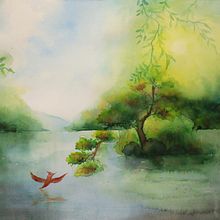 My project for course: Atmospheric Landscapes in Watercolor . Fine Arts, Painting, and Watercolor Painting project by Van Nguyen Khanh - 11.26.2023