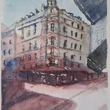 My project for course: Architectural Sketching with Watercolor and Ink. Sketching, Drawing, Watercolor Painting, Architectural Illustration, Sketchbook & Ink Illustration project by wojciech_nowak - 11.27.2023