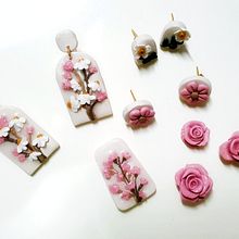 My project for course: Intro to Polymer Clay Jewelry: Design Floral Accessories. Accessor, Design, Arts, Crafts, Jewelr, Design, Fashion Design, and DIY project by byvee - 11.27.2023