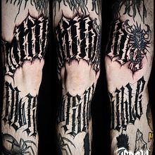 Aprendizaje del curso aplicado a mi estilo de dark lettering. Lettering, and Tattoo Design project by Merlin Hernandez Bernal - 11.29.2023