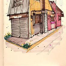 My project for course: Expressive Architectural Sketching with Colored Markers. Sketching, Drawing, Architectural Illustration, Sketchbook & Ink Illustration project by humberto_arevalo - 11.24.2023