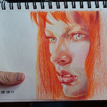 Mon projet du cours : Dessin de portraits expressifs aux crayons de couleur . Projekt z dziedziny  R, sunek, Portret, Sketchbook, R i sowanie kredkami użytkownika J. DUDLO - 01.12.2023